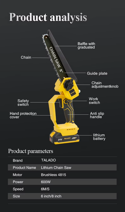 Mini Chain saw Cordless Power Chain Saws 8"