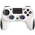 Wireless PS4 controller showing ergonomic grip in black colour