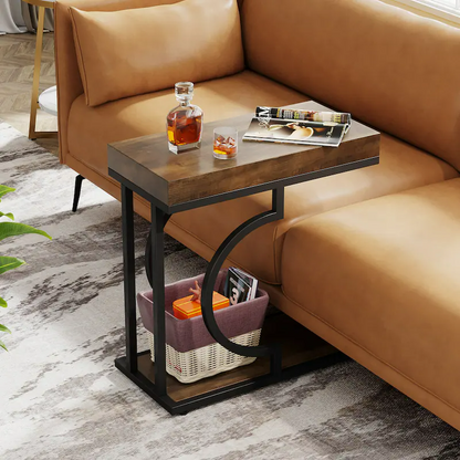 Side table end table in a modern lounge setting