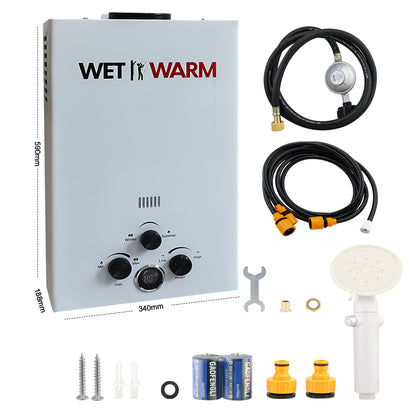 Gas Water Heater 8 in 1 - 12L Portable Camping Outdoor Instant Hot Shower Heating System