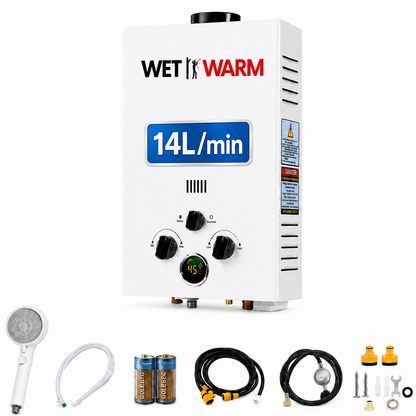 Gas Water Heater 8 in 1 - 14L Portable Camping Outdoor Instant Hot Shower Heating System