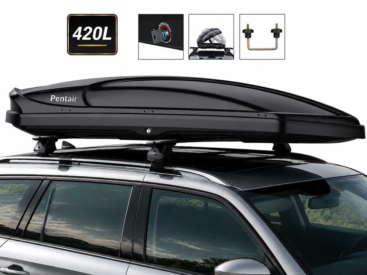 Glossy Black Cargo Roof Top Racks Box Tarvel Luggage Carrier Box