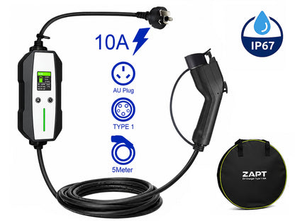 Smart EV Charger Type 1 - 2.3kW | 10A | 5Metre