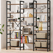17 Shelf Bookshelf Bookcase – 5-Tier Industrial Storage Unit