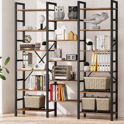 17 Shelf Bookshelf Bookcase – 5-Tier Industrial Storage Unit
