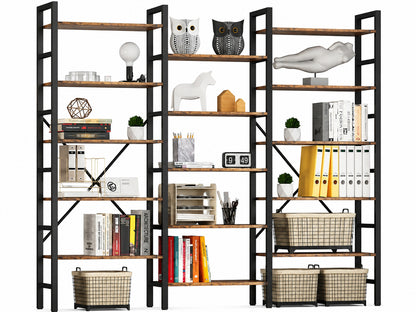 17 Shelf Bookshelf Bookcase – 5-Tier Industrial Storage Unit