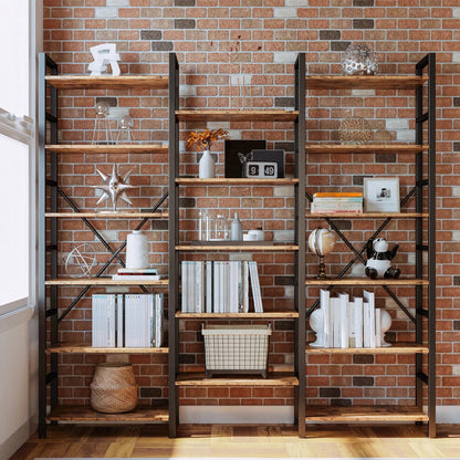 17 Shelf Bookshelf Bookcase – 5-Tier Industrial Storage Unit