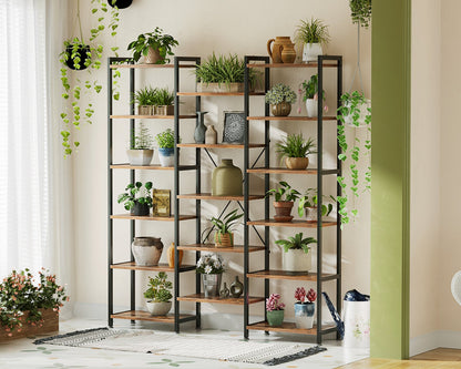 17 Shelf Bookshelf Bookcase – 5-Tier Industrial Storage Unit