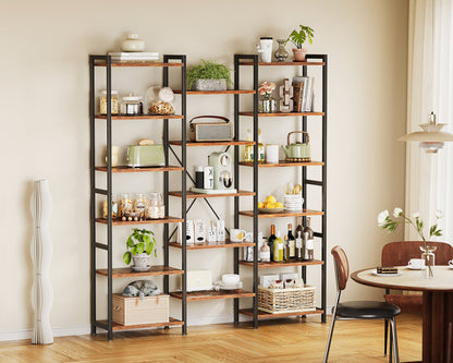 17 Shelf Bookshelf Bookcase – 5-Tier Industrial Storage Unit