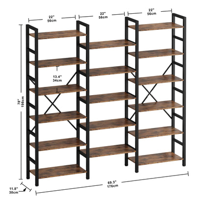 17 Shelf Bookshelf Bookcase – 5-Tier Industrial Storage Unit