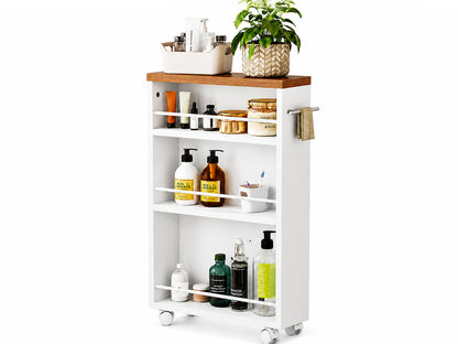 Ziva 4-Tier Slim Storage Rolling Cart