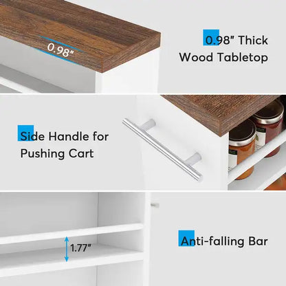 4 Tier Slim Rolling Storage Cart Bathroom Shelves Organizer for Kitchen Laundry