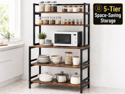 5-Tier Kitchen Rack with  Microwave Storage Shelf 80cm x 169cm