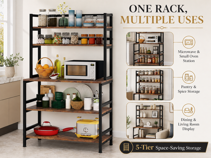 5-Tier Kitchen Rack with  Microwave Storage Shelf 80cm x 169cm