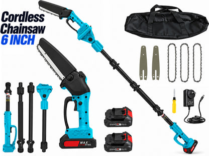 Cordless Chainsaw Mini Chain Saws with Extension Pole