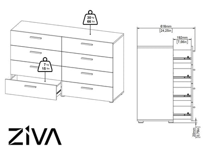Lowboy 8 Drawers Dresser