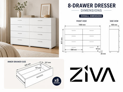 Lowboy 8 Drawers Dresser
