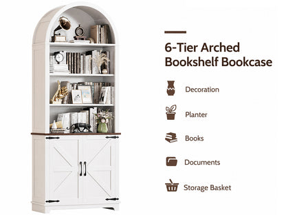 Ziva Arched Bookshelf Bookcase