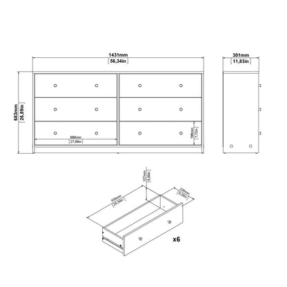 Lowboy 6 Drawers Dresser