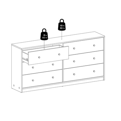 Lowboy 6 Drawers Dresser
