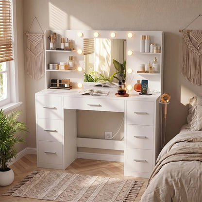 Ziva LED Dressing Table - White