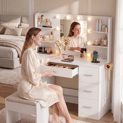 Ziva LED Dressing Table - White