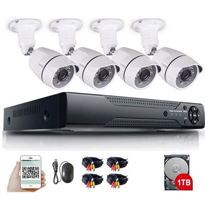 Front view of security camera system 4 channel DVR unit