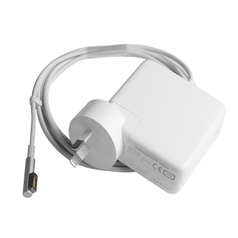 Macbook Air charger Magsafe 45W with NZ plug side view