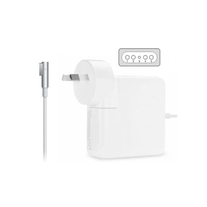 Magsafe 85W MacBook Pro charger with NZ plug side view