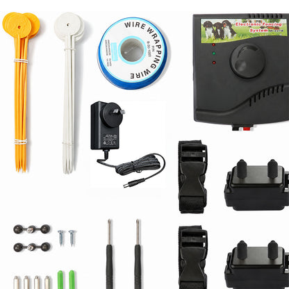 Electric Dog Fence System Rechargeable Fencing 2 Collars