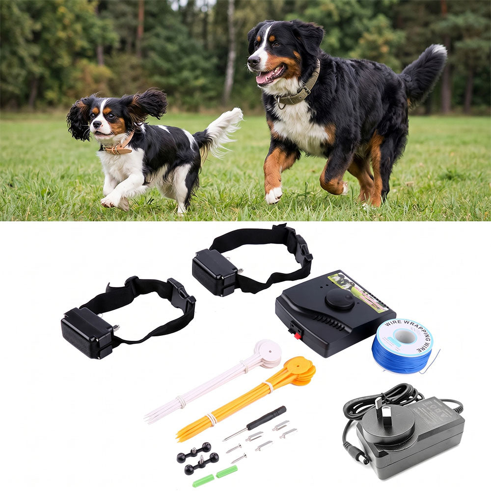 Electric Dog Fence System Rechargeable Fencing 2 Collars