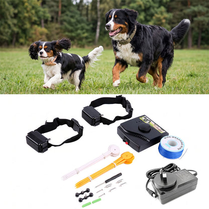Electric Dog Fence System Rechargeable Fencing 2 Collars
