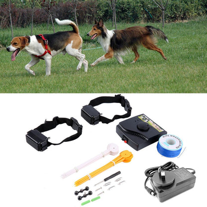 Electric Dog Fence System Rechargeable Fencing 2 Collars