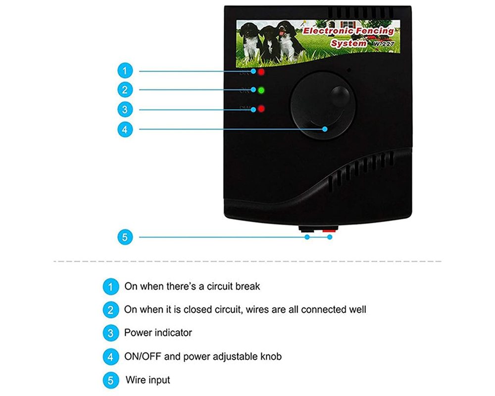 Electric Dog Fence System Rechargeable Fencing 2 Collars
