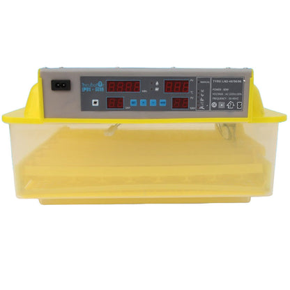 56 egg incubator showing front control panel with temperature display