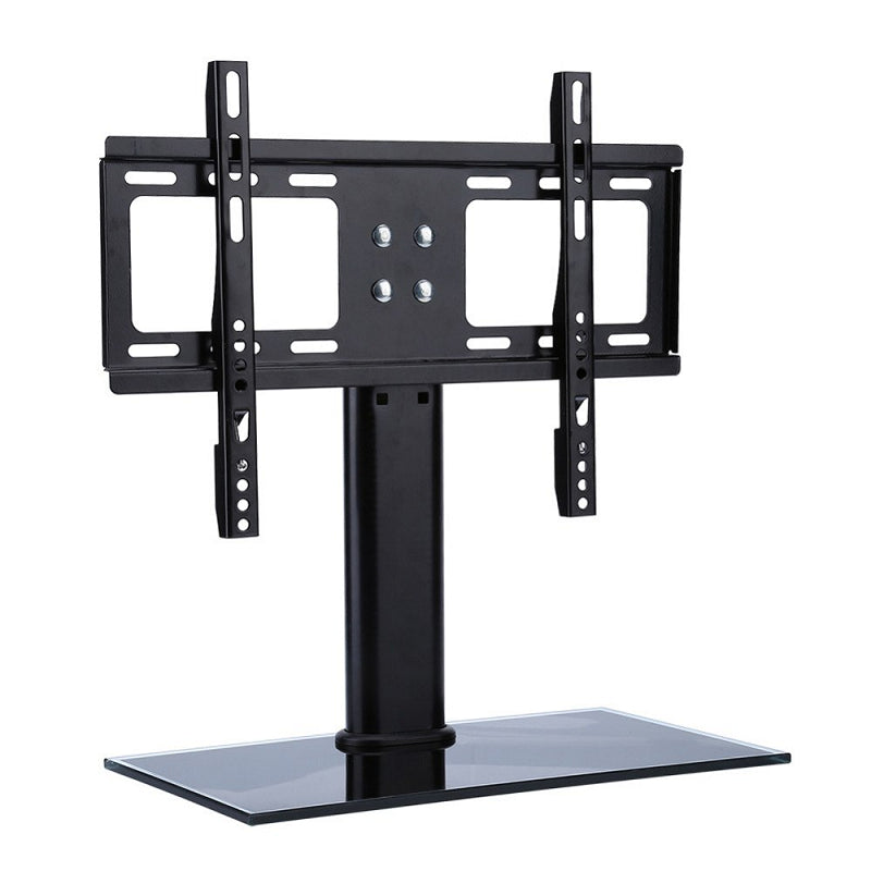 Universal TV stand TV bracket showing black glass base