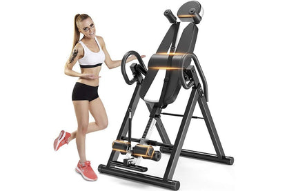 Close up of padded ankle straps on inversion table for comfort