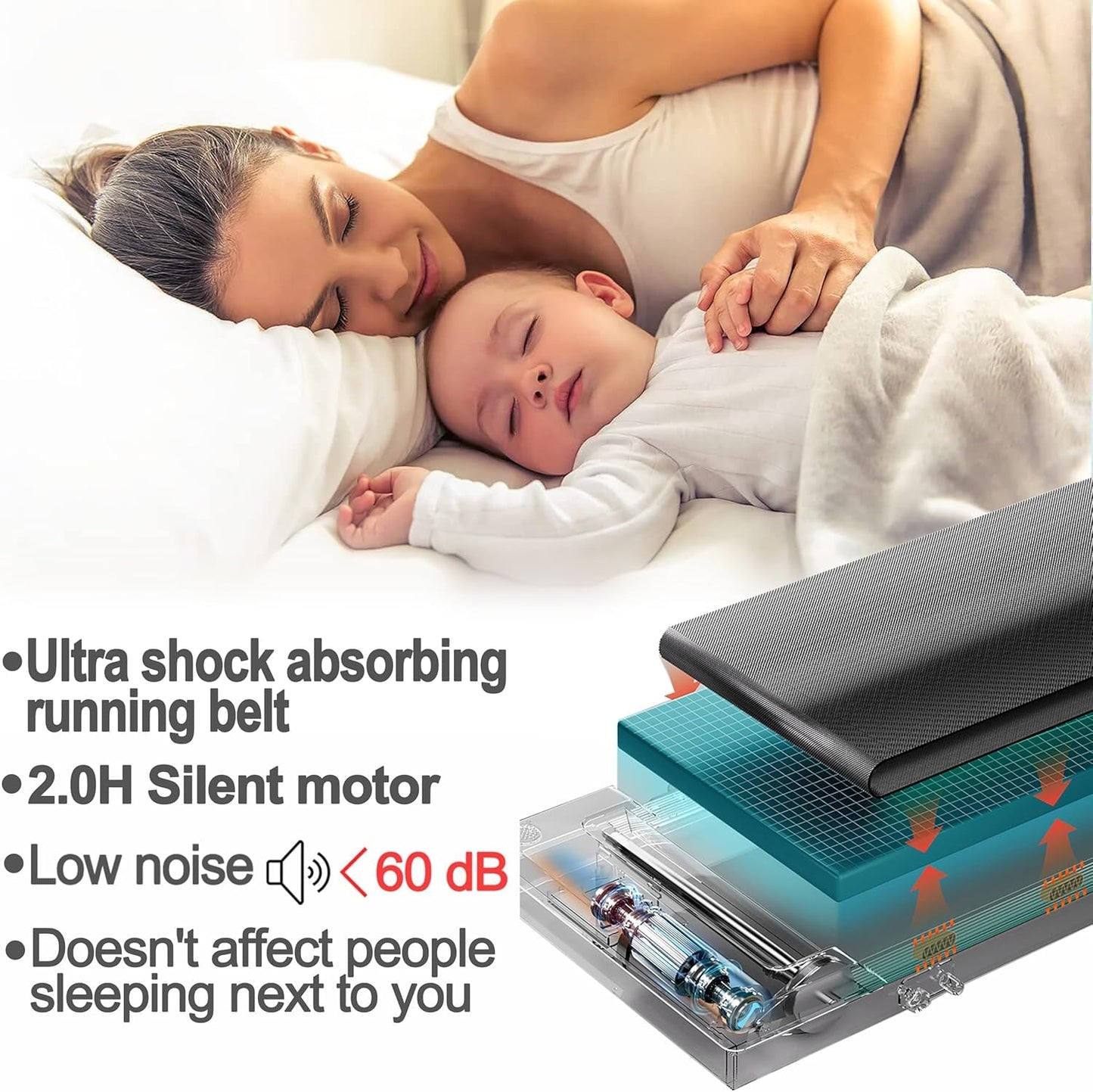 User walking on foldable walking pad treadmill indoors