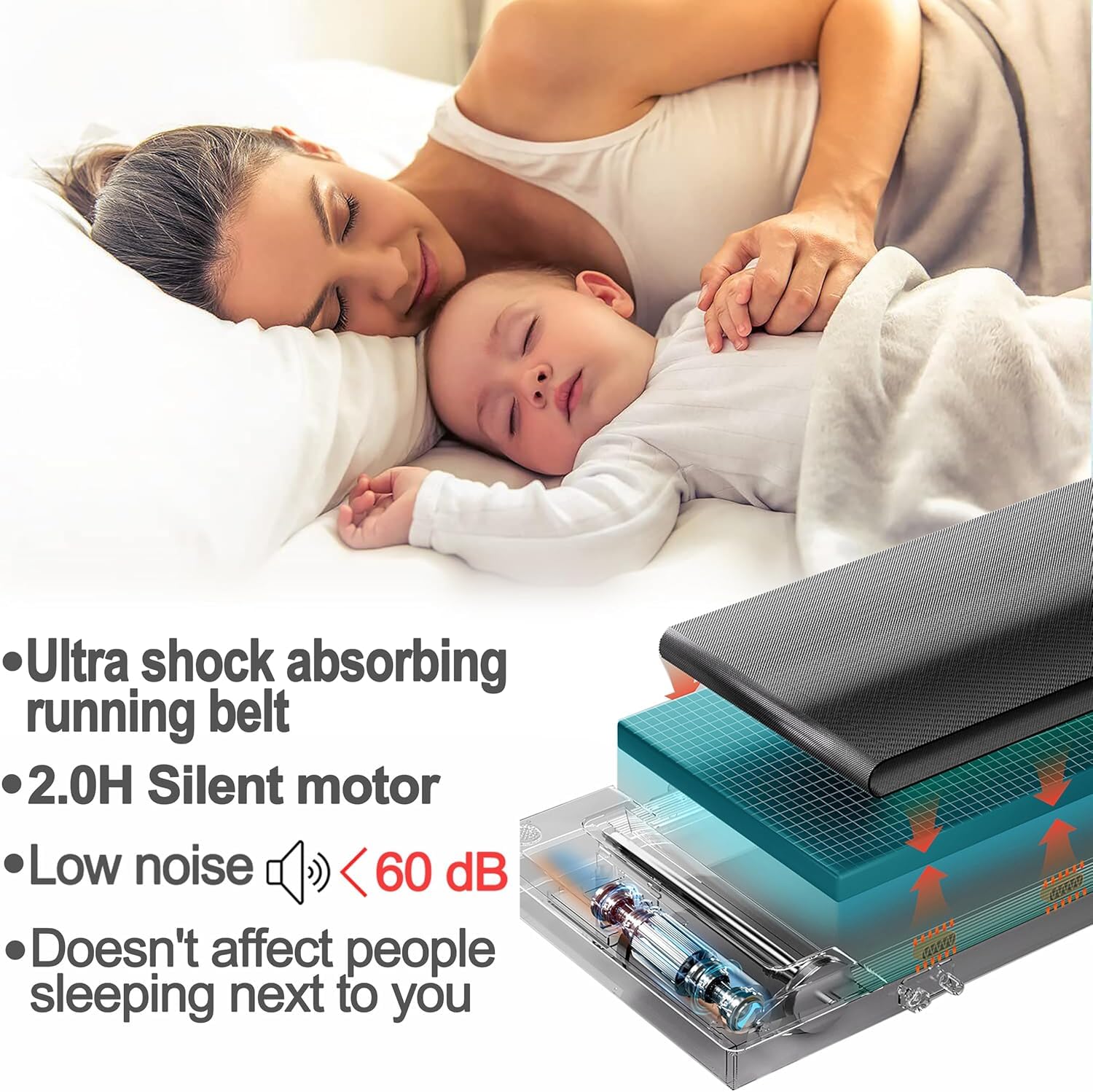 User walking on foldable walking pad treadmill indoors