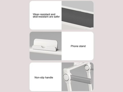 User walking on foldable walking pad treadmill at home