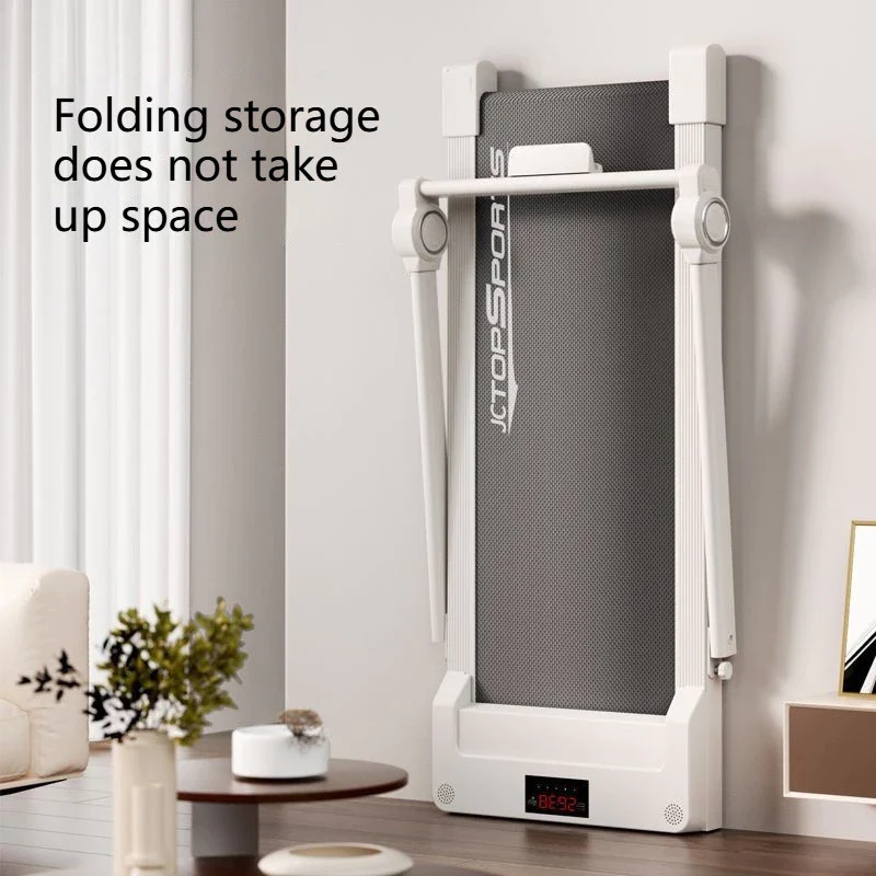 Foldable walking pad treadmill showing shock absorption system