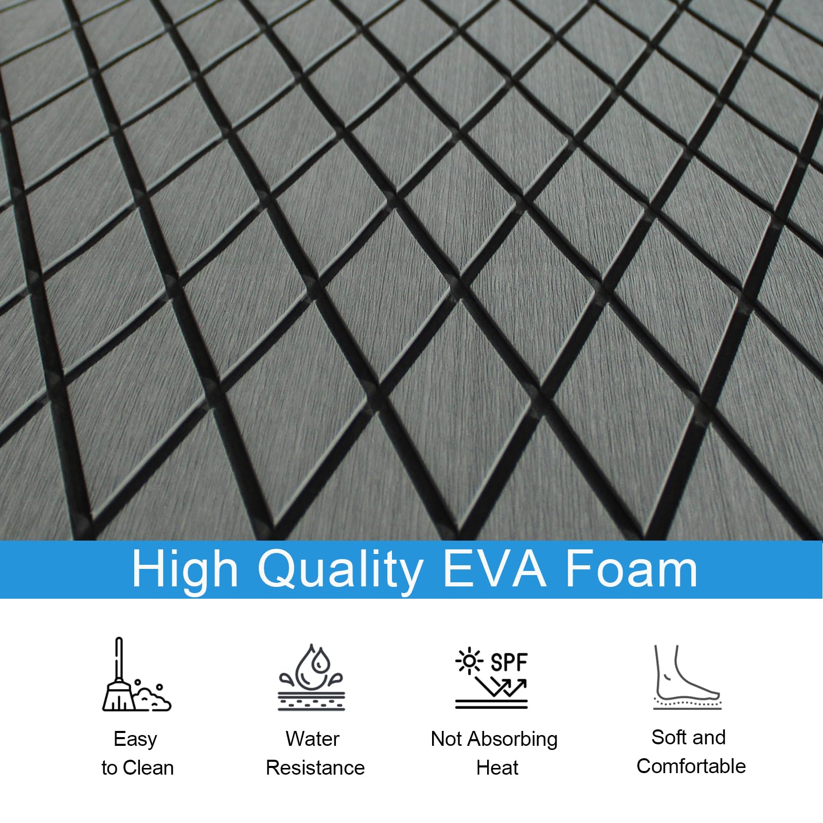 Boat flooring mat applied on RV floor for added comfort