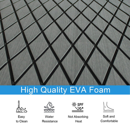Boat flooring mat applied on RV floor for added comfort