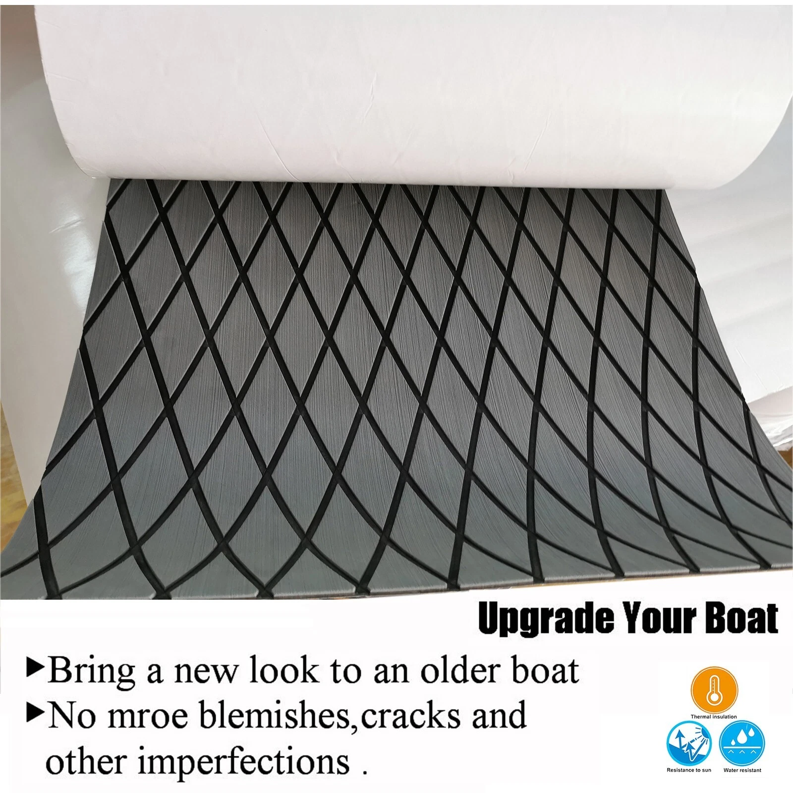 Boat flooring mat cut to fit a yacht deck area