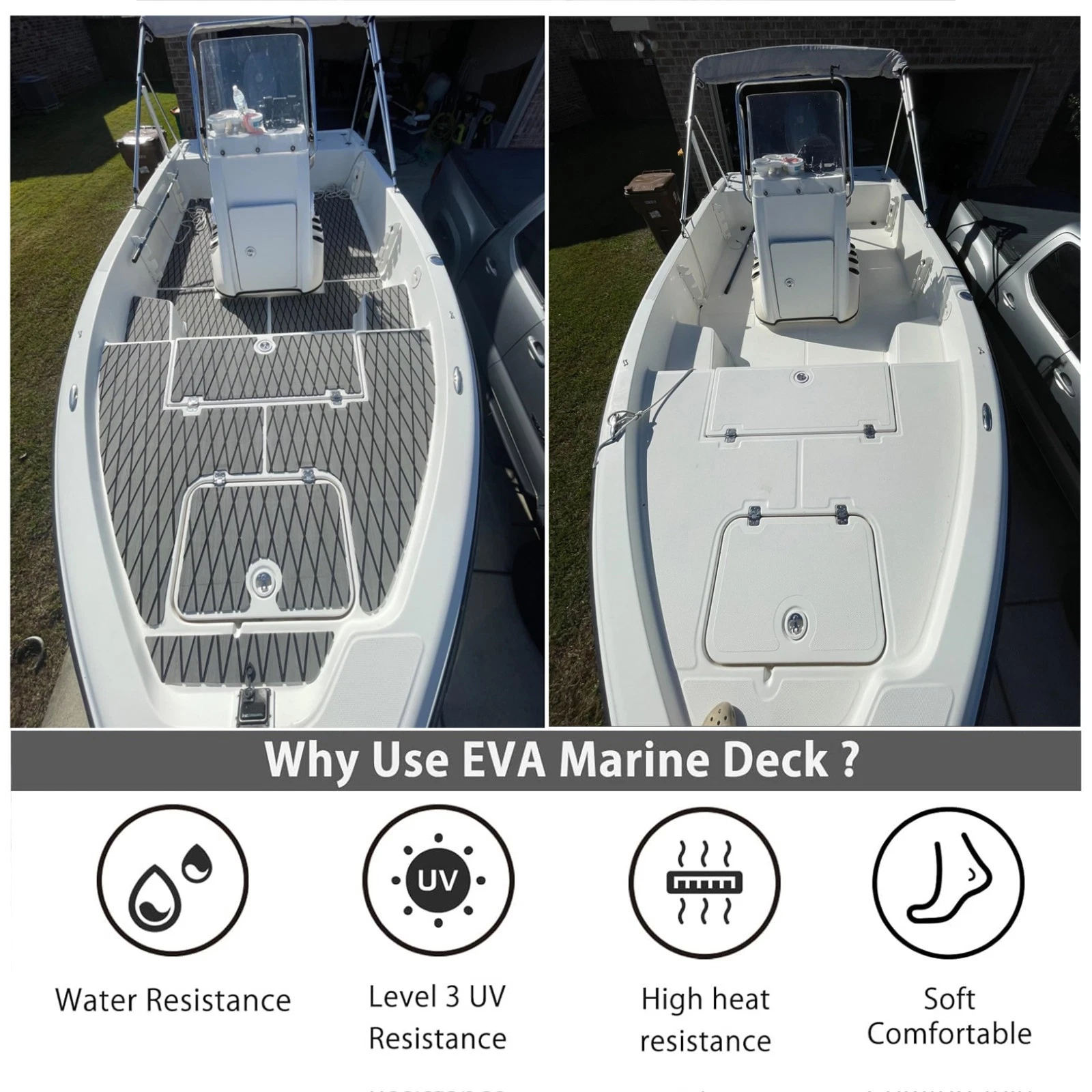 Boat flooring mat used poolside for slip resistance