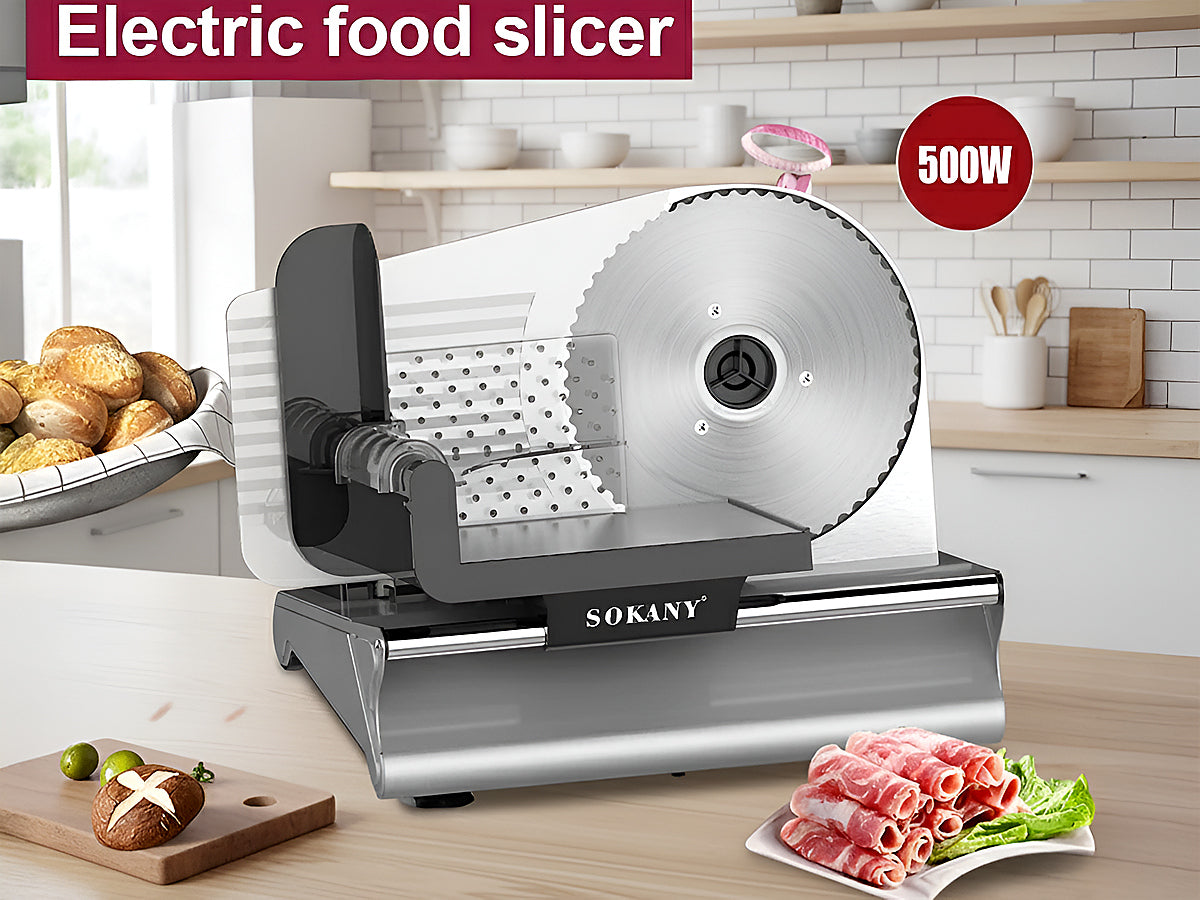 Electric Meat & Bread Slicer 500W – Adjustable Thickness