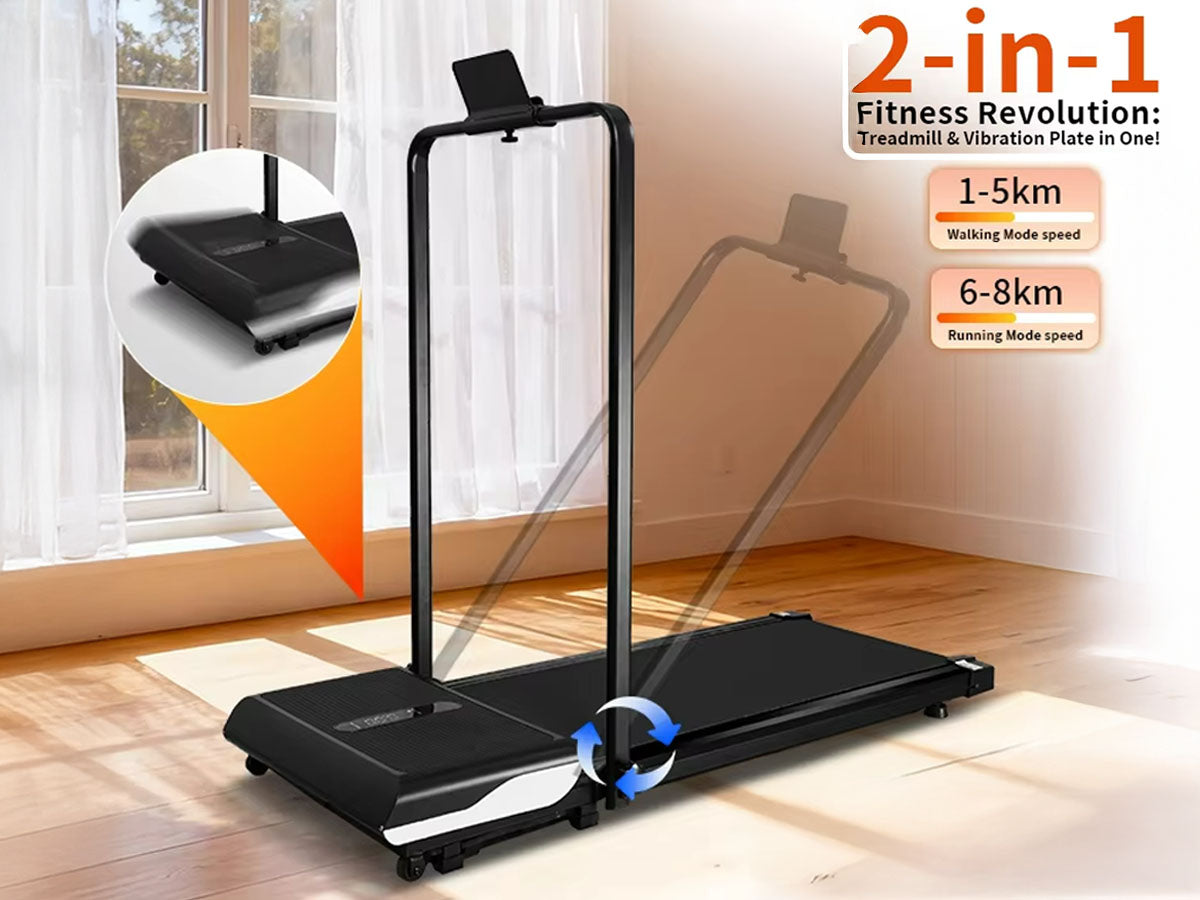 Treadmill with vibration plate power plug compatible with NZ outlets