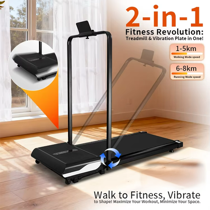 LED LCD display on treadmill with vibration plate for speed control