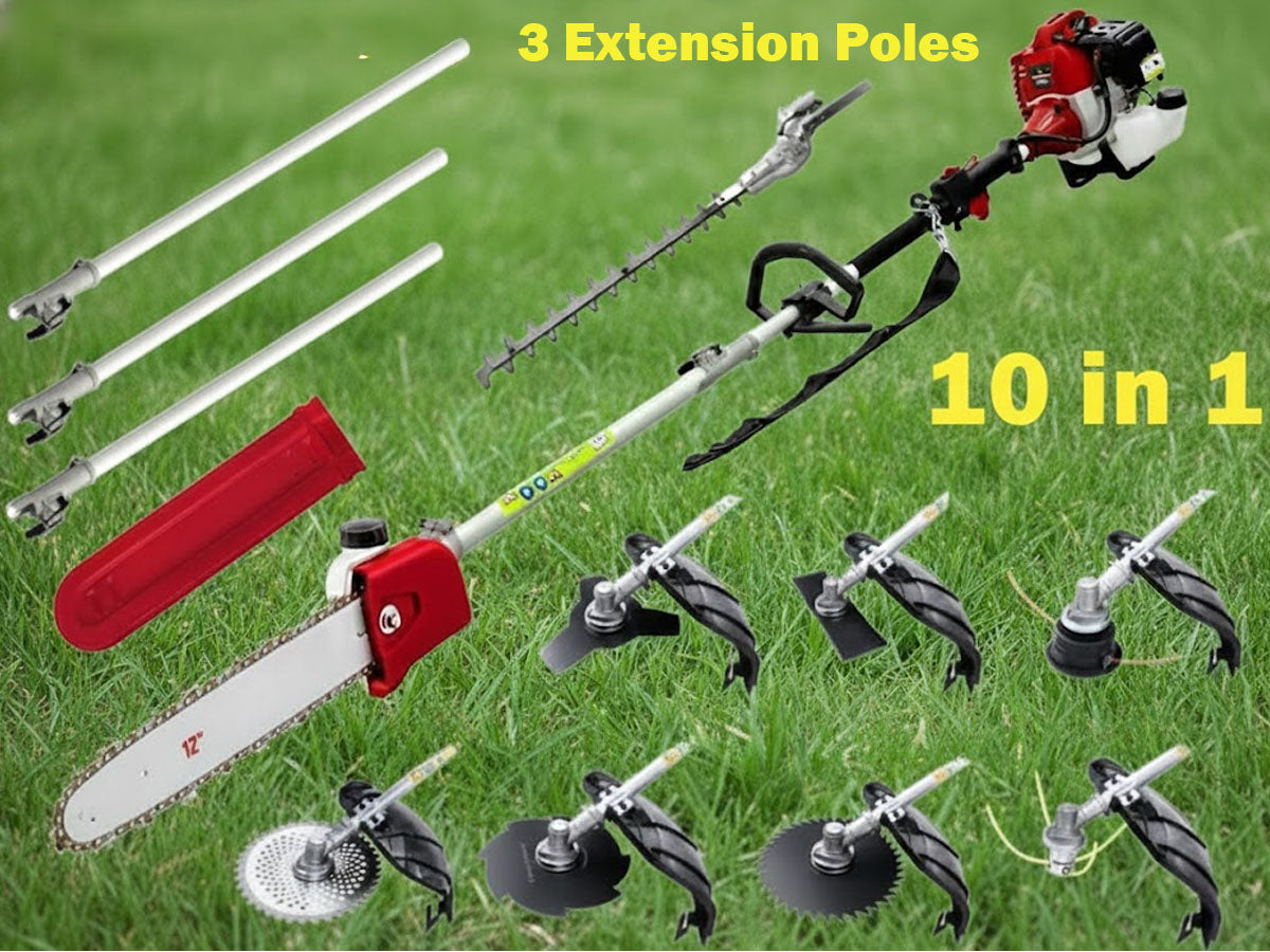 High-Powered Brush Weed Cutter Saw Hedge Trimmer 10 in 1