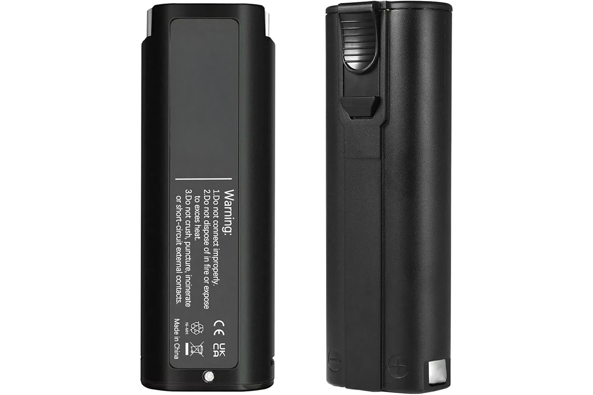 Side angle of Paslode battery replacement 3AH showing dimensions